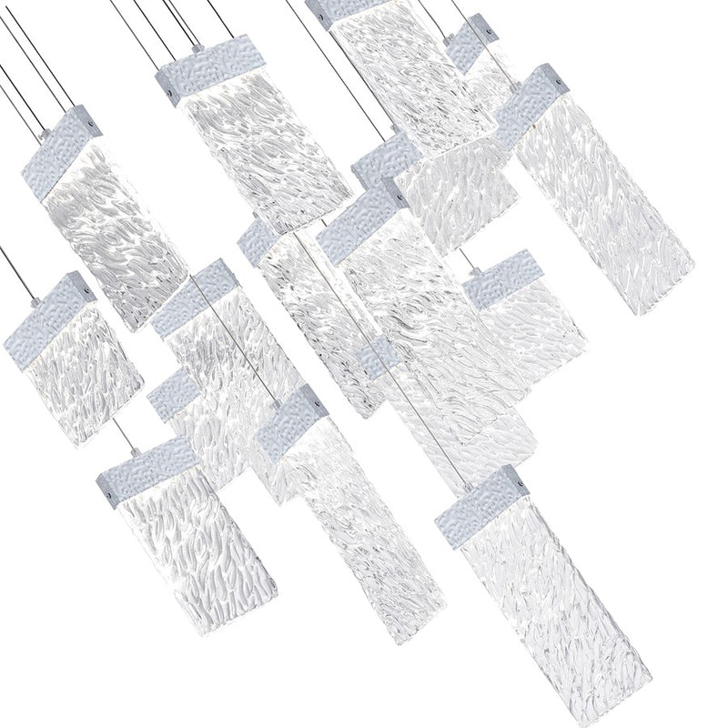 CWI Lighting Carolina Down 32" Chandelier, Pewter/Clear