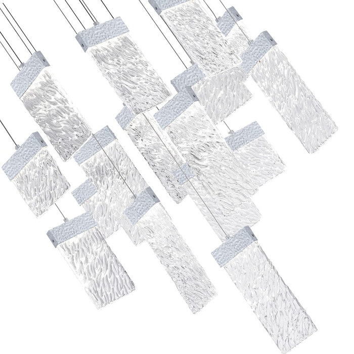 CWI Lighting Carolina Down 32" Chandelier, Pewter/Clear