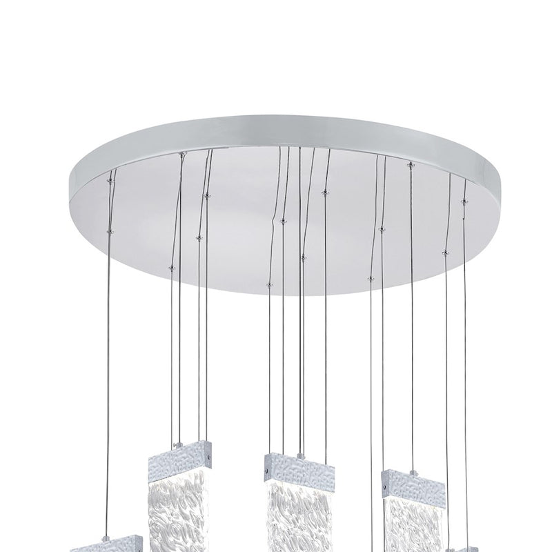 CWI Lighting Carolina Down 32" Chandelier, Pewter/Clear