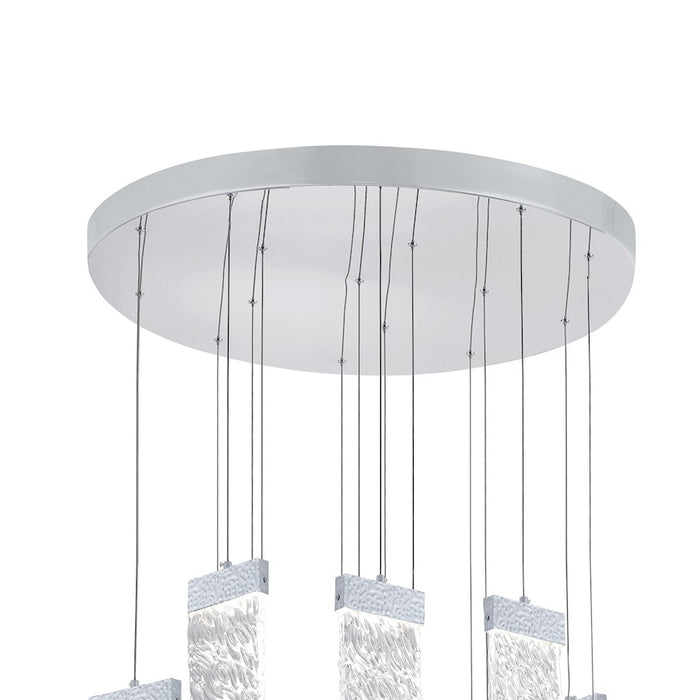 CWI Lighting Carolina Down 32" Chandelier, Pewter/Clear