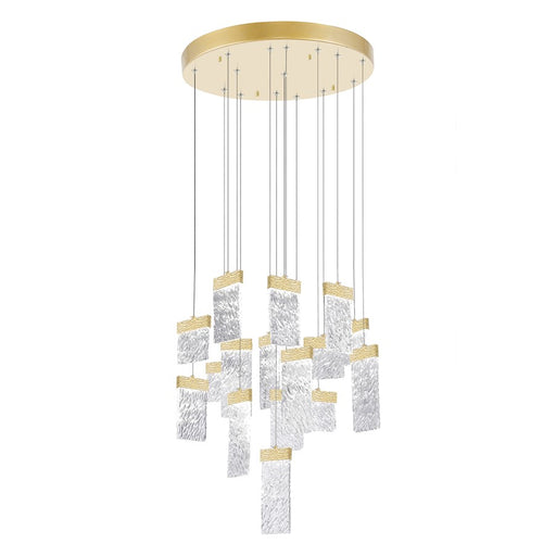 CWI Lighting Carolina Down 32" Chandelier, Gold Leaf/Clear - 1090P32-16-620