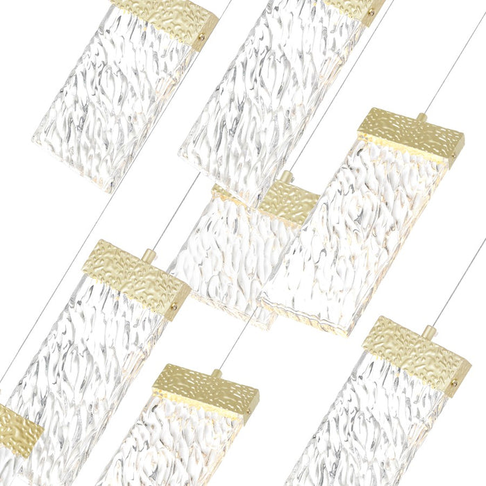 CWI Lighting Carolina Down 32" Chandelier, Gold Leaf/Clear