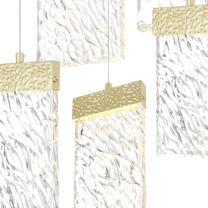 CWI Lighting Carolina Down 32" Chandelier, Gold Leaf/Clear
