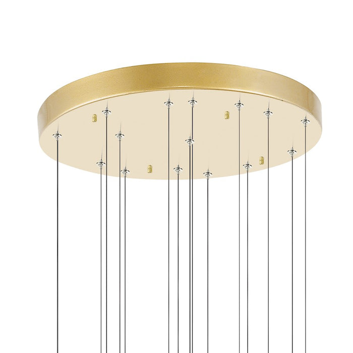 CWI Lighting Carolina Down 32" Chandelier, Gold Leaf/Clear