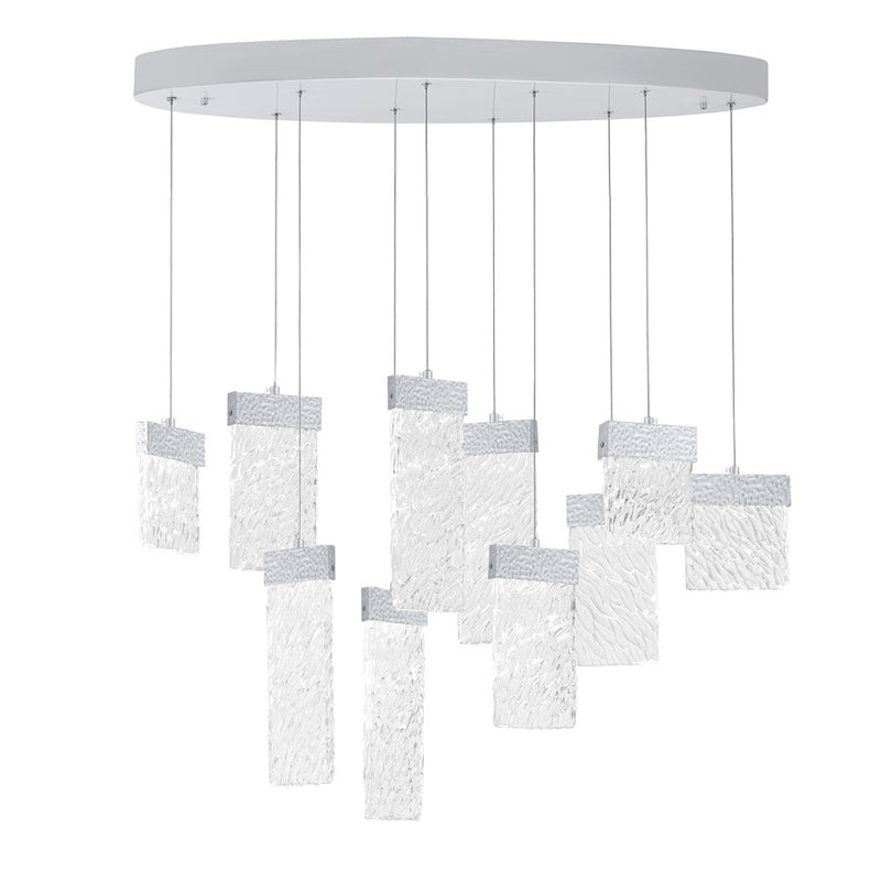 CWI Lighting Carolina Down 40" Chandelier, Pewter/Clear