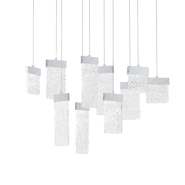 CWI Lighting Carolina Down 40" Chandelier, Pewter/Clear
