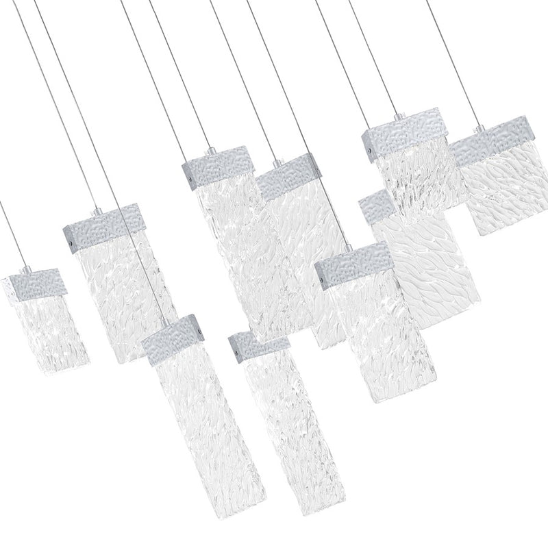 CWI Lighting Carolina Down 40" Chandelier, Pewter/Clear
