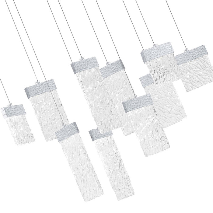 CWI Lighting Carolina Down 40" Chandelier, Pewter/Clear