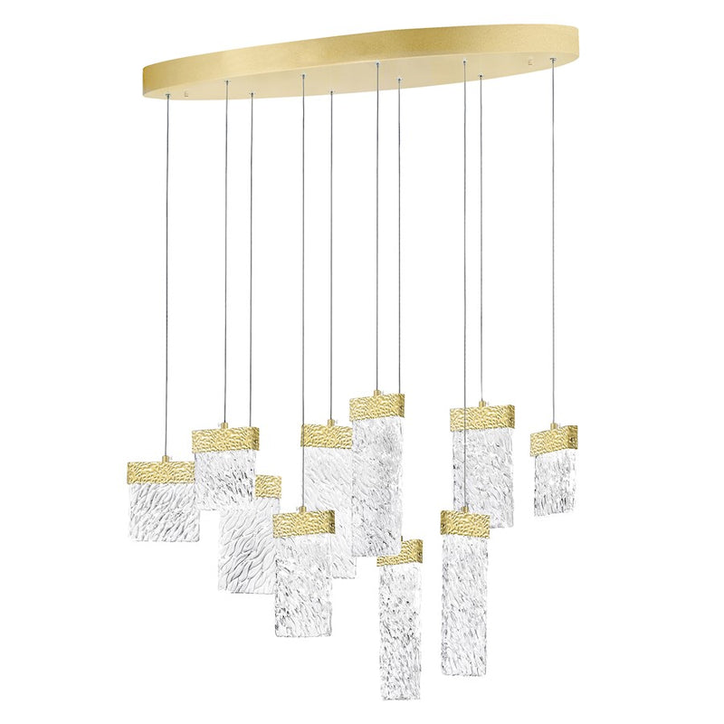 CWI Lighting Carolina Down 40" Chandelier, Gold Leaf/Clear