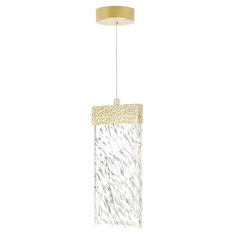 CWI Lighting Carolina Down 5" Mini Pendant, Gold Leaf/Clear