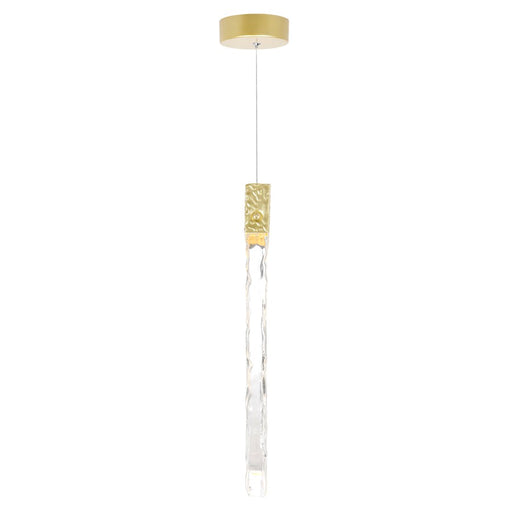 CWI Lighting Carolina Down 5" Mini Pendant, Gold Leaf/Clear