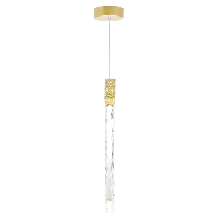 CWI Lighting Carolina Down 5" Mini Pendant, Gold Leaf/Clear