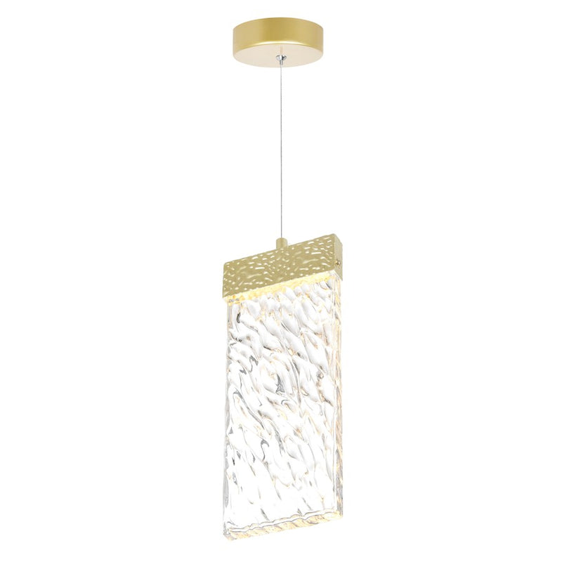 CWI Lighting Carolina Down 5" Mini Pendant, Gold Leaf/Clear