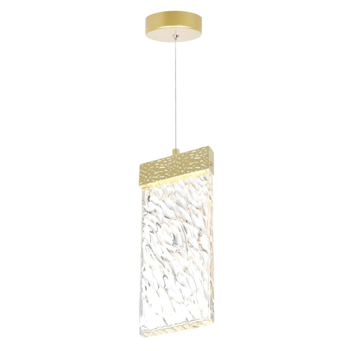 CWI Lighting Carolina Down 5" Mini Pendant, Gold Leaf/Clear