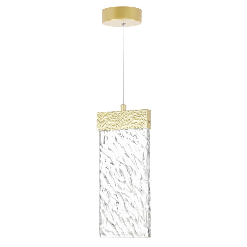CWI Lighting Carolina Down 5" Mini Pendant, Gold Leaf/Clear
