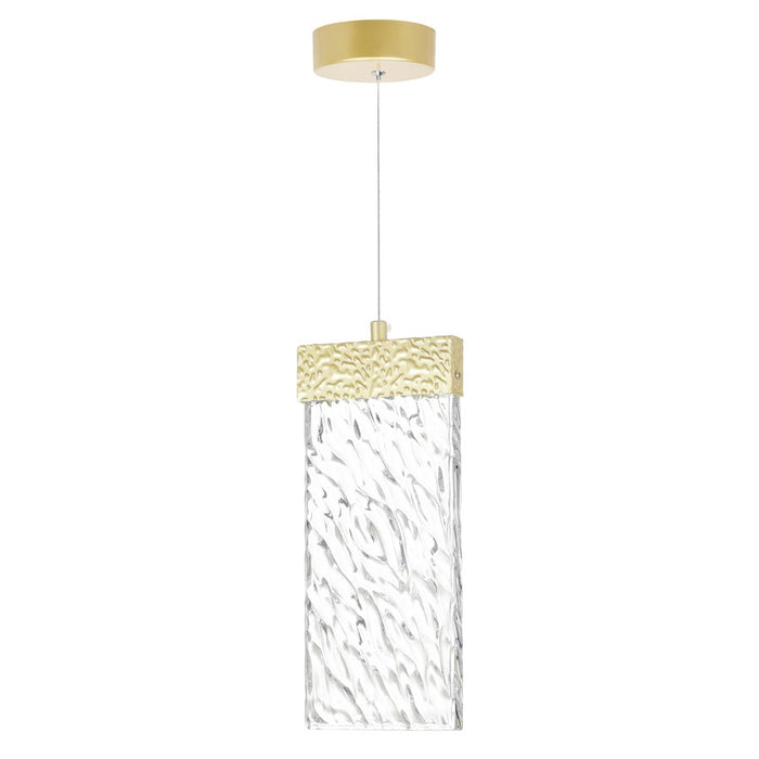 CWI Lighting Carolina Down 5" Mini Pendant, Gold Leaf/Clear