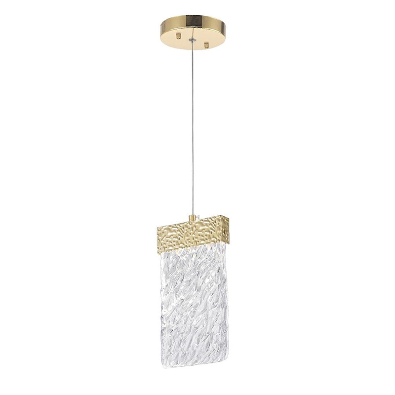 CWI Lighting Carolina Down Mini Pendant, Gold Leaf/Clear