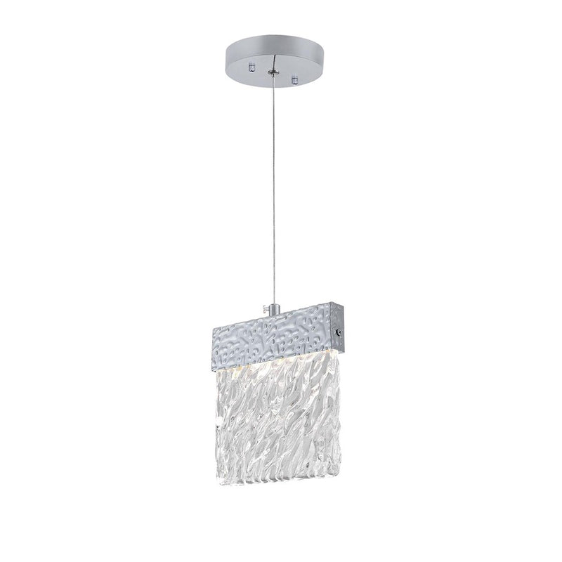CWI Lighting Carolina Down 6" Mini Pendant, Pewter/Clear