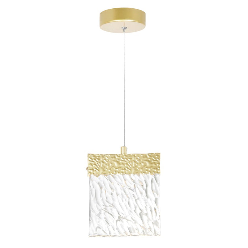 CWI Lighting Carolina Down 6" Mini Pendant, Gold Leaf/Clear