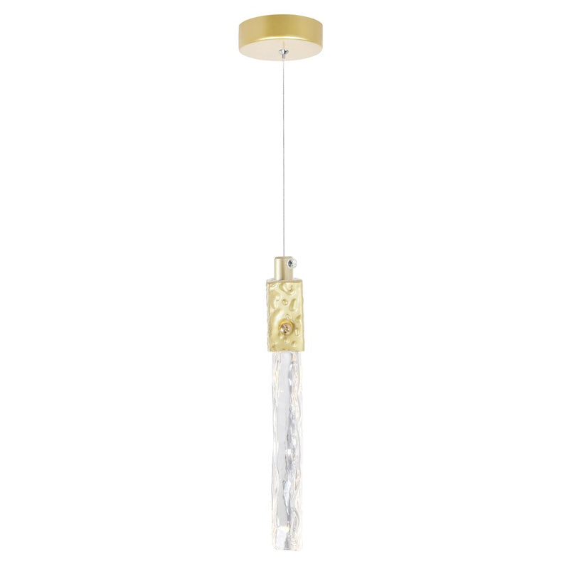 CWI Lighting Carolina Down 6" Mini Pendant, Gold Leaf/Clear