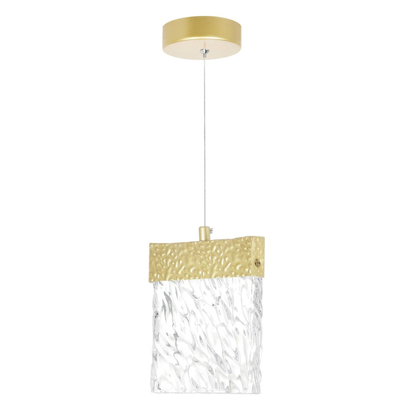 CWI Lighting Carolina Down 6" Mini Pendant, Gold Leaf/Clear