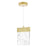 CWI Lighting Carolina Down 6" Mini Pendant, Gold Leaf/Clear