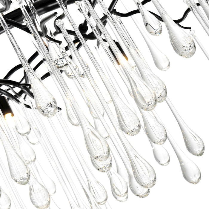CWI Lighting Anita 26" 12 Light Down Chandelier, Black