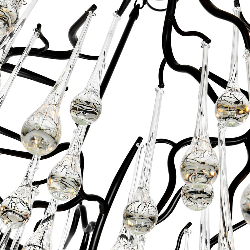 CWI Lighting Anita 26" 12 Light Down Chandelier, Black