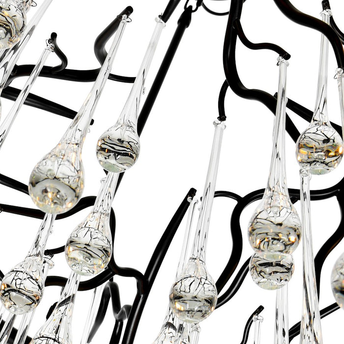 CWI Lighting Anita 26" 12 Light Down Chandelier, Black