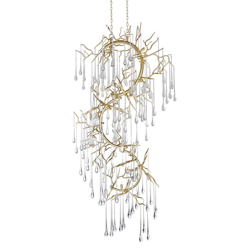 CWI Lighting Anita 26" 12 Light Down Chandelier, Gold Leaf
