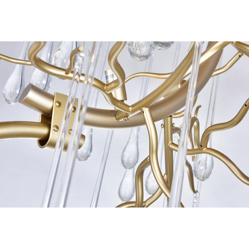 CWI Lighting Anita 26" 12 Light Down Chandelier, Gold Leaf