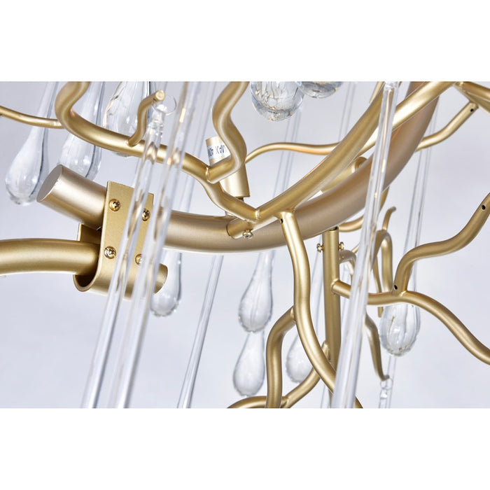 CWI Lighting Anita 26" 12 Light Down Chandelier, Gold Leaf
