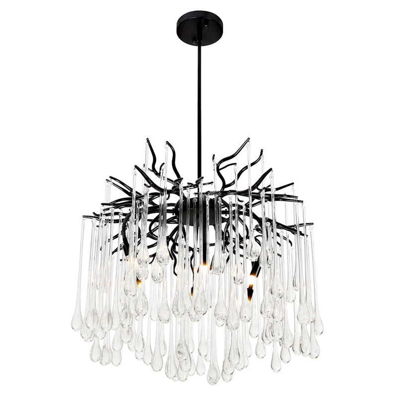 CWI Lighting Anita 6 Light Down Chandelier, Black