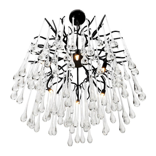 CWI Lighting Anita 6 Light Down Chandelier, Black