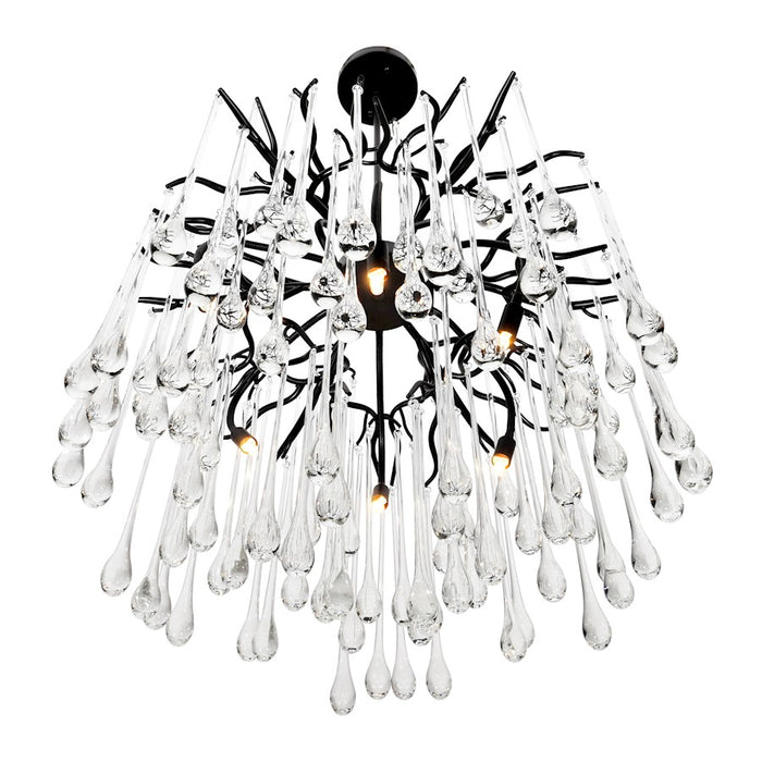 CWI Lighting Anita 6 Light Down Chandelier, Black