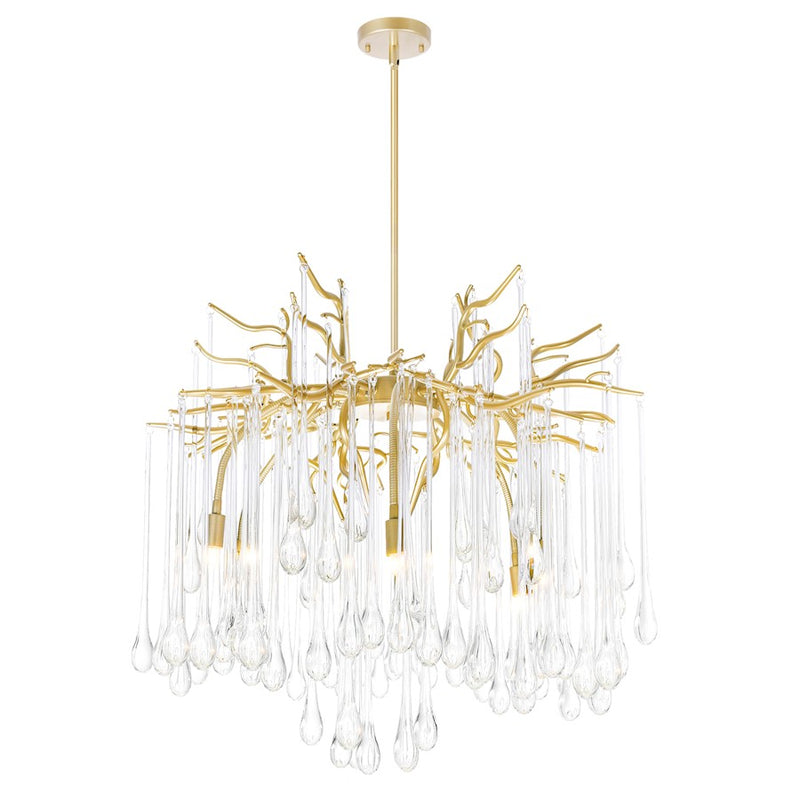 CWI Lighting Anita 6 Light Down Chandelier, Gold Leaf