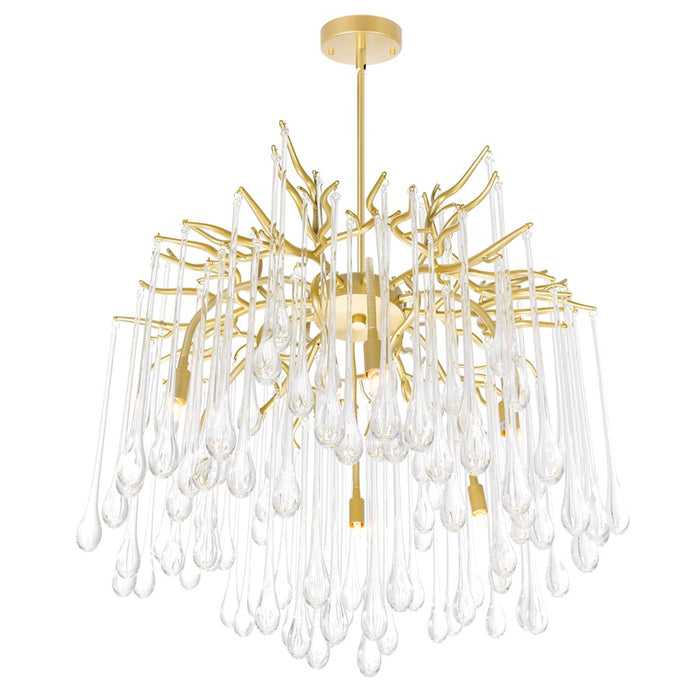 CWI Lighting Anita 6 Light Down Chandelier, Gold Leaf