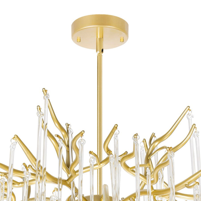 CWI Lighting Anita 6 Light Down Chandelier, Gold Leaf
