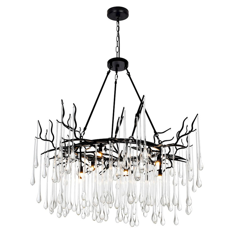 CWI Lighting Anita 43" 12 Light Down Chandelier, Black