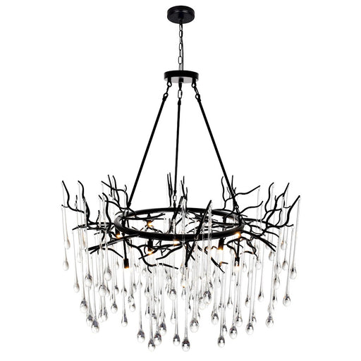 CWI Lighting Anita 43" 12 Light Down Chandelier, Black