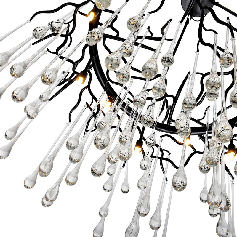 CWI Lighting Anita 43" 12 Light Down Chandelier, Black
