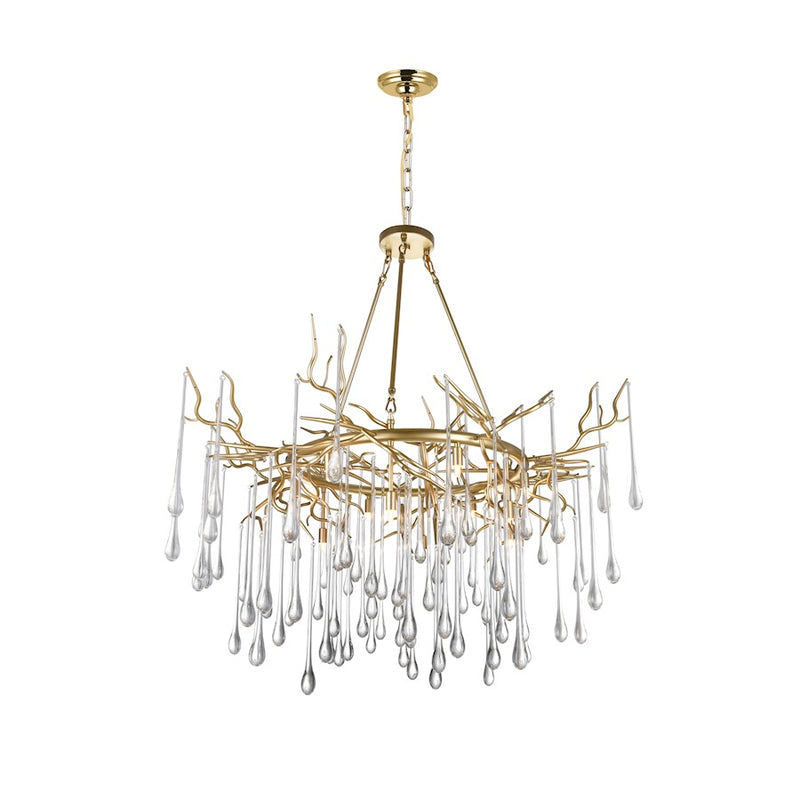 CWI Lighting Anita 43" 12 Light Down Chandelier, Gold Leaf