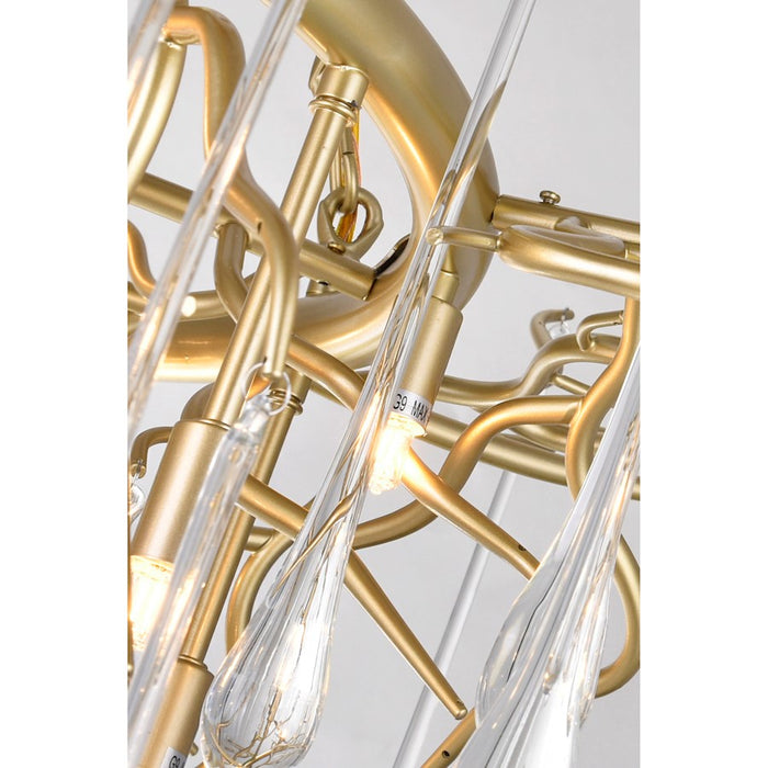 CWI Lighting Anita 43" 12 Light Down Chandelier, Gold Leaf