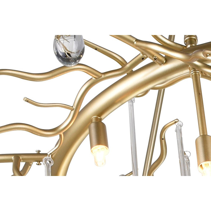 CWI Lighting Anita 43" 12 Light Down Chandelier, Gold Leaf