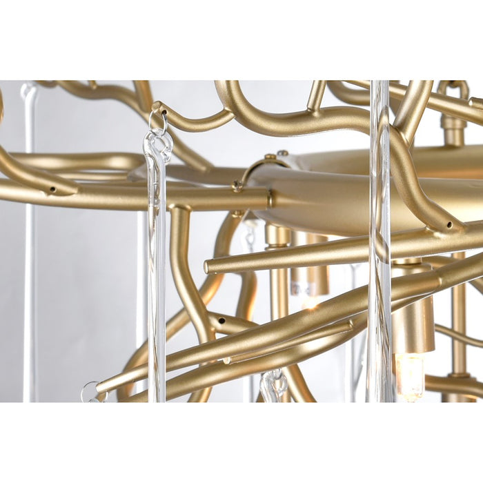 CWI Lighting Anita 43" 12 Light Down Chandelier, Gold Leaf