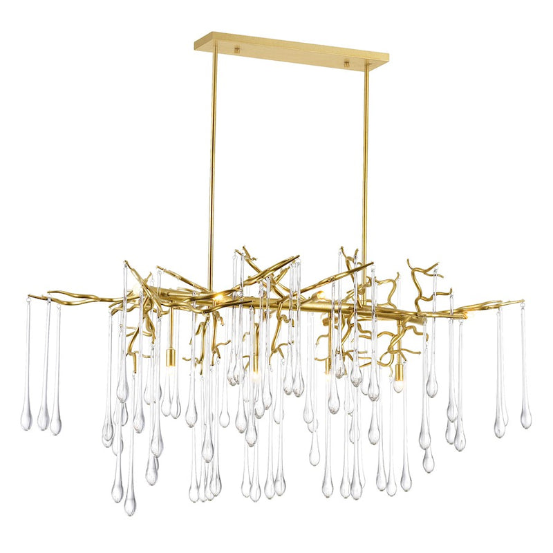 CWI Lighting Anita 10 Light Down Chandelier, Gold Leaf