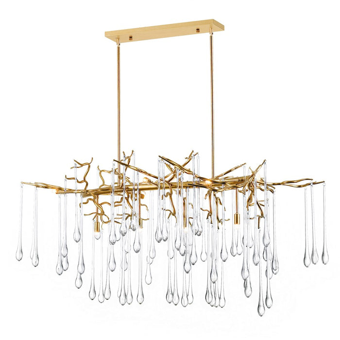 CWI Lighting Anita 10 Light Down Chandelier, Gold Leaf
