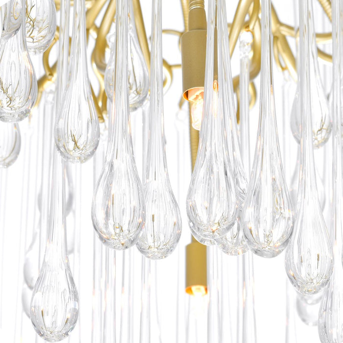 CWI Lighting Anita 10 Light Down Chandelier, Gold Leaf