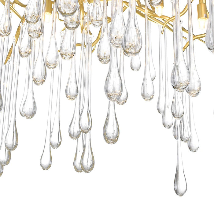 CWI Lighting Anita 10 Light Down Chandelier, Gold Leaf