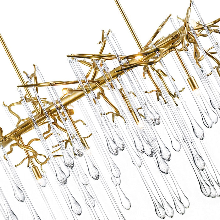 CWI Lighting Anita 10 Light Down Chandelier, Gold Leaf